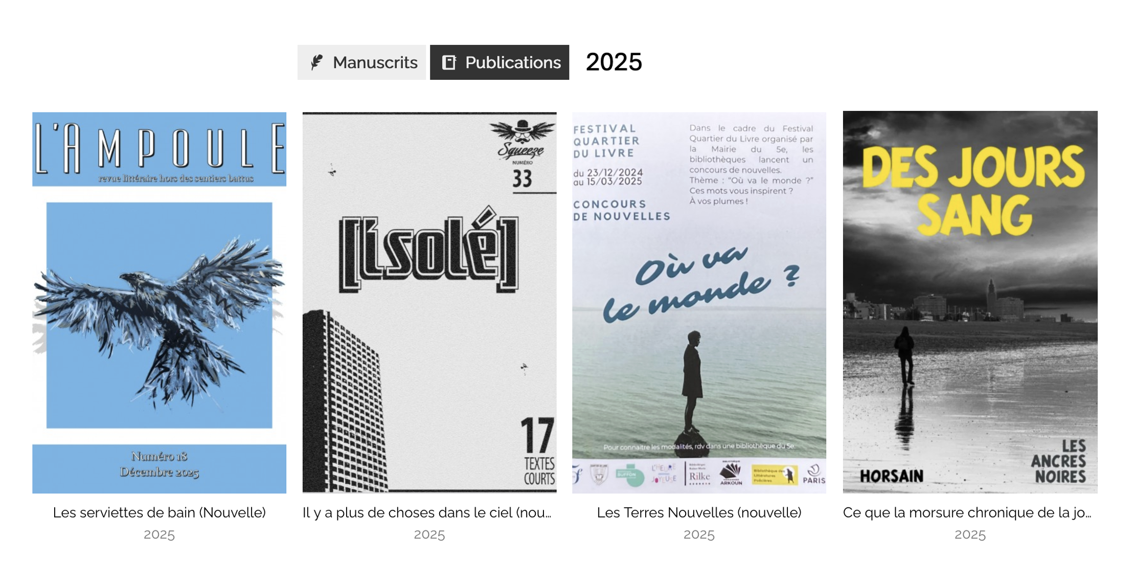 Mes publications en 2025